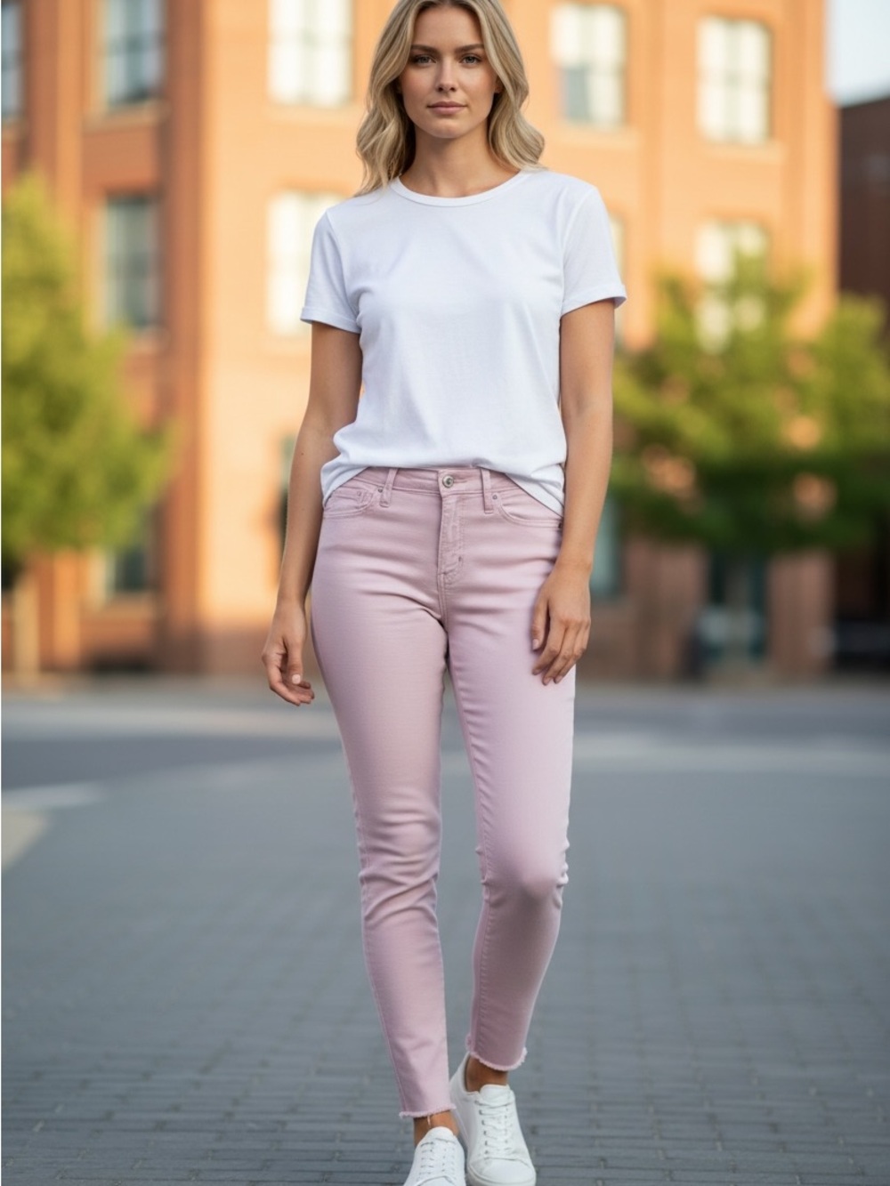 Banana Republic Women’s High-Rise Slim Jeans in Light Pink